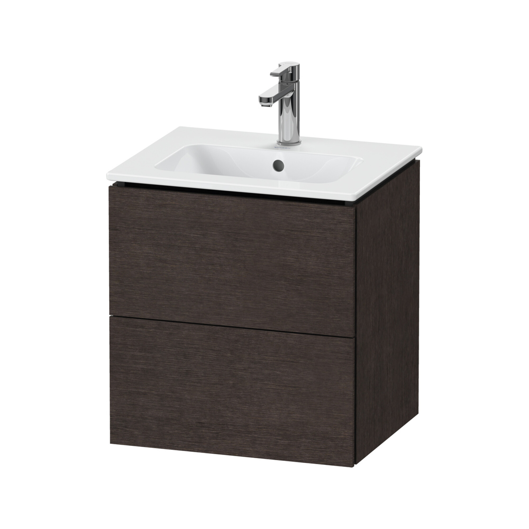 Duravit Waschtischunterschrank Compact L-Cube 52x42,1x55cm, 2 La, wandhängend, Ei dkl. geb.