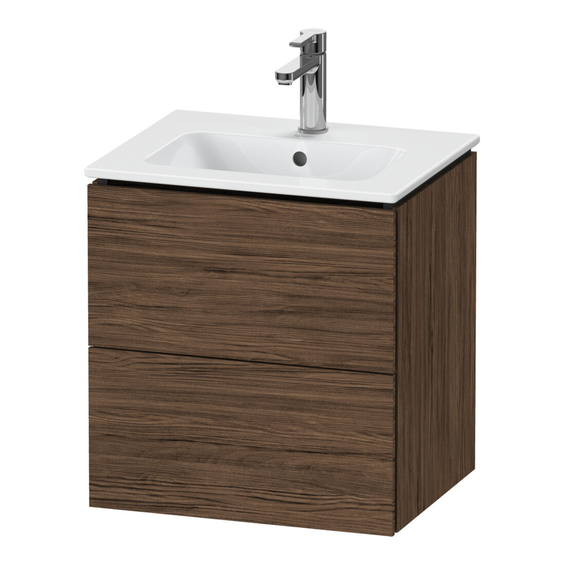Duravit Waschtischunterschrank Compact L-Cube 52x42,1x55cm, 2 La, wandhängend, Nussb dkl.