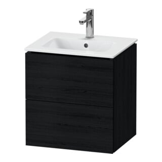 Duravit Waschtischunterschrank Compact L-Cube 52x42,1x55cm, 2 Schubk., wandhängend, Ei sw