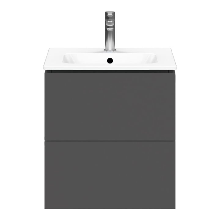 Duravit Waschtischunterschrank Compact L-Cube 52x42,1x55cm, 2 Schubk., wandhängend, graph ma