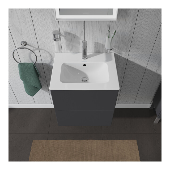 Duravit Waschtischunterschrank Compact L-Cube 52x42,1x55cm, 2 Schubk., wandhängend, graph ma
