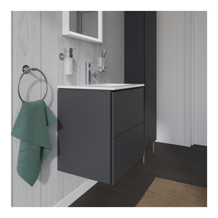 Duravit Waschtischunterschrank Compact L-Cube 52x42,1x55cm, 2 Schubk., wandhängend, graph ma