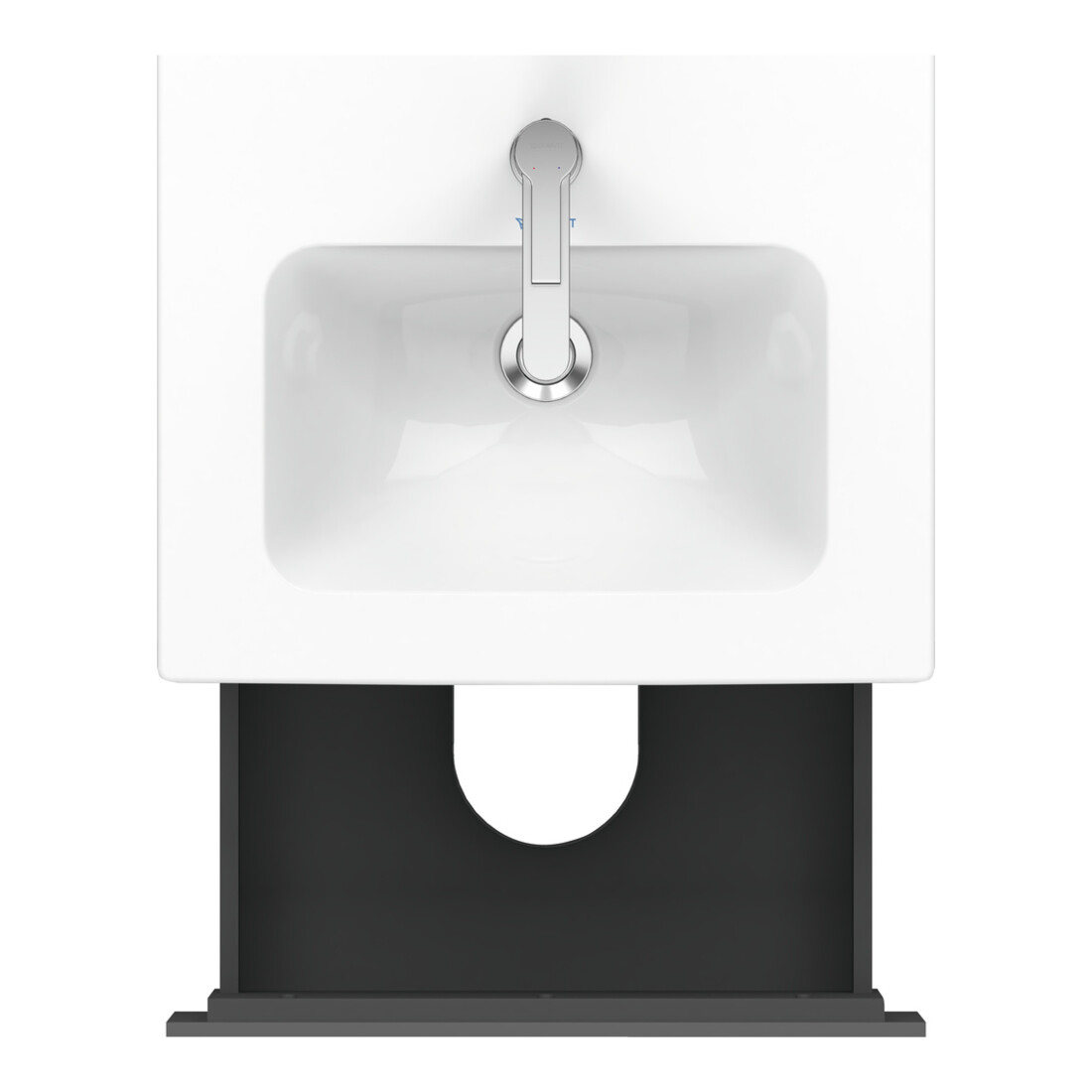 Duravit Waschtischunterschrank Compact L-Cube 52x42,1x55cm, 2 Schubk., wandhängend, graph ma