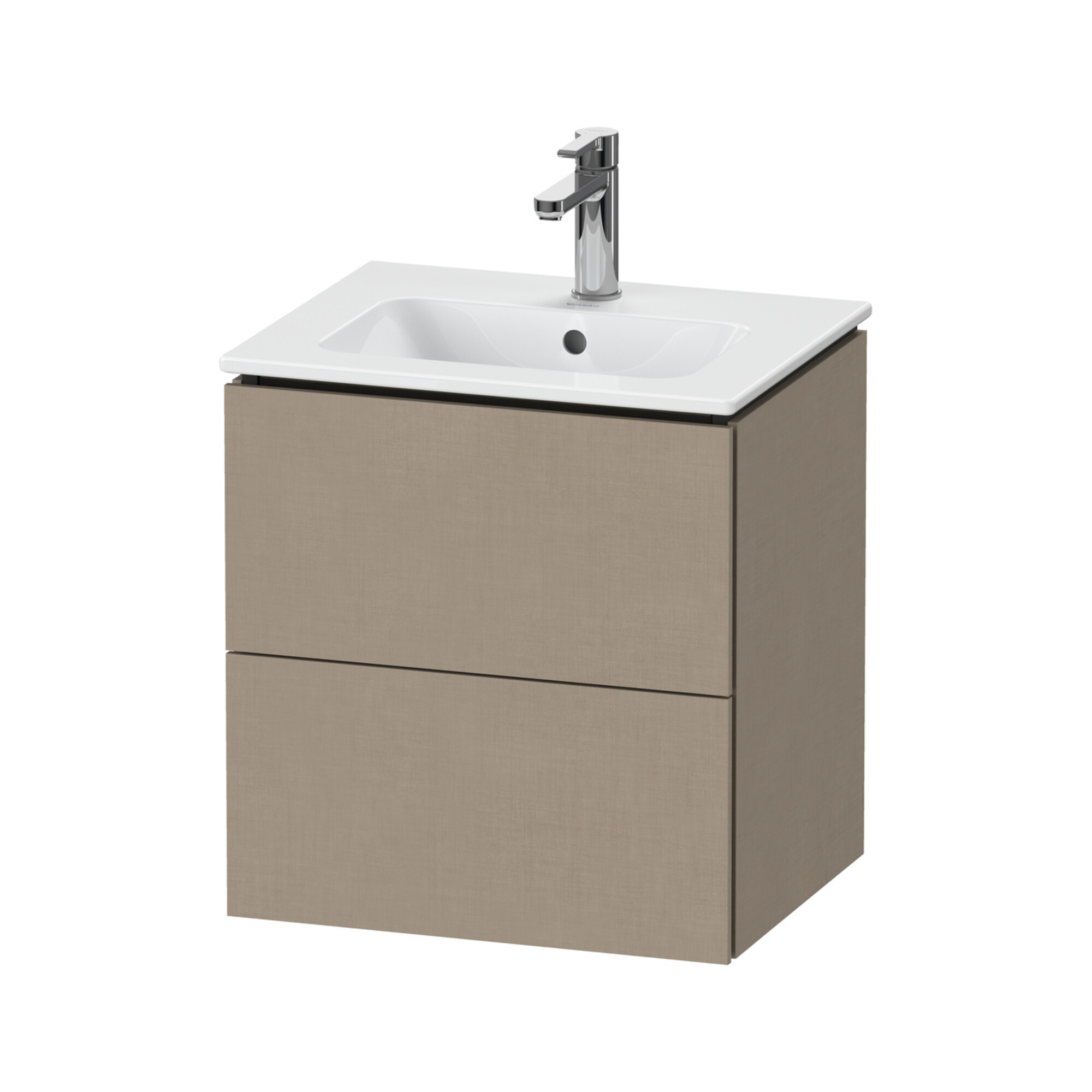 Duravit Waschtischunterschrank Compact L-Cube 52x42,1x55cm, 2 Schubk., wandhängend, leinen