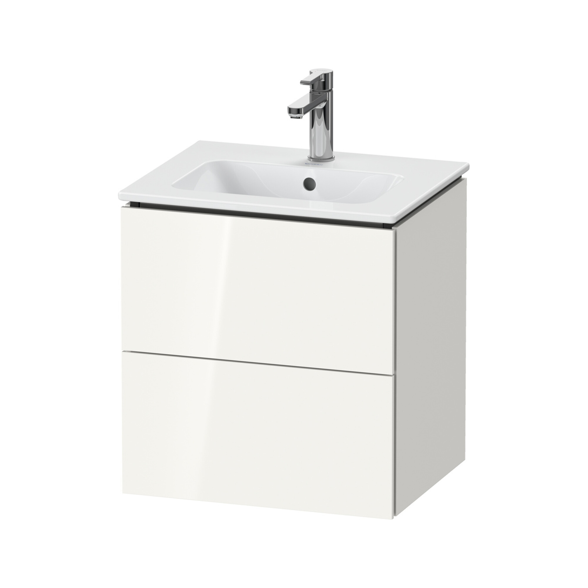 Duravit Waschtischunterschrank Compact L-Cube 52x42,1x55cm, 2 Schubk., wandhängend, we hgl