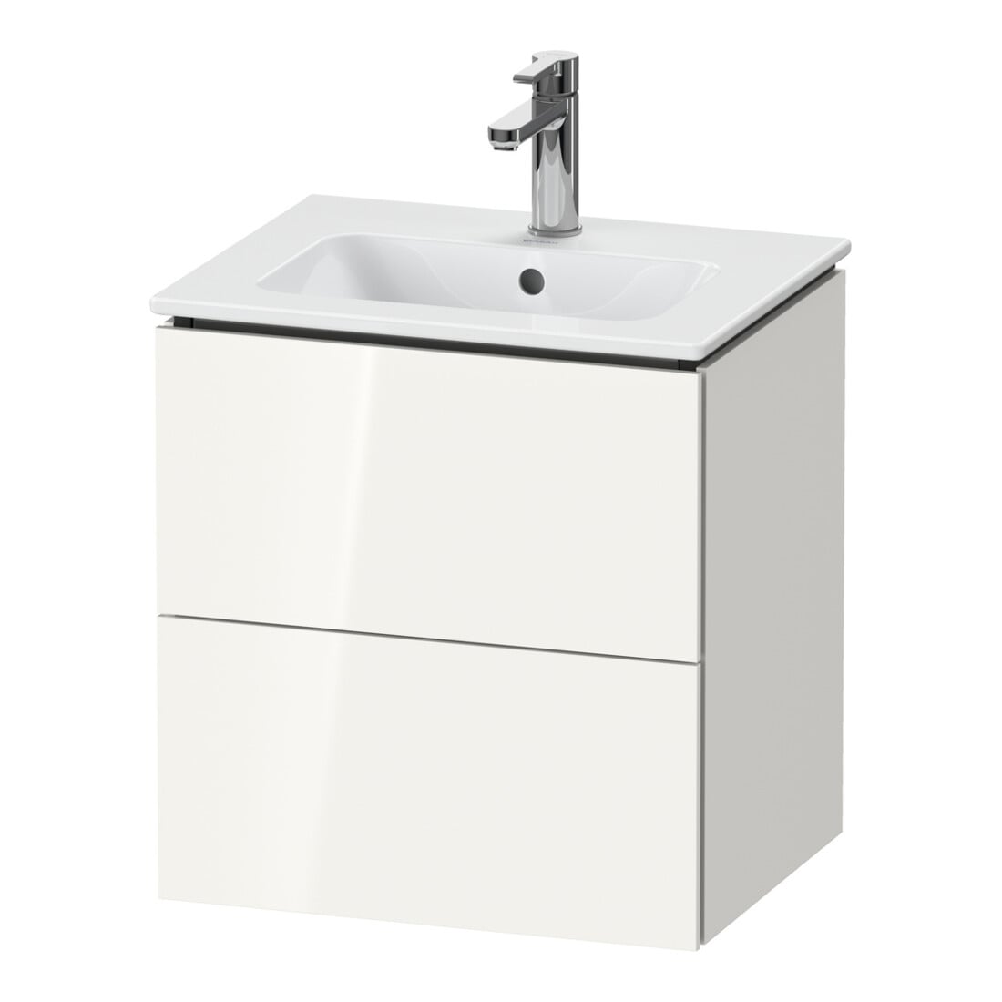 Duravit Waschtischunterschrank Compact L-Cube 52x42,1x55cm, 2 Schubk., wandhängend, we hgl
