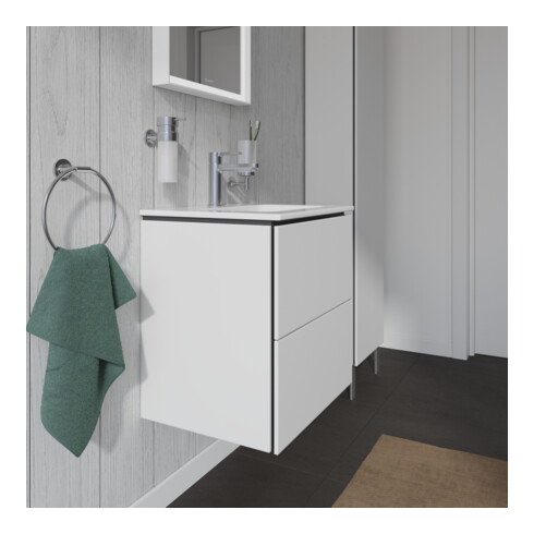 Duravit Waschtischunterschrank Compact L-Cube 52x42,1x55cm, 2 Schubk., wandhängend, we matt