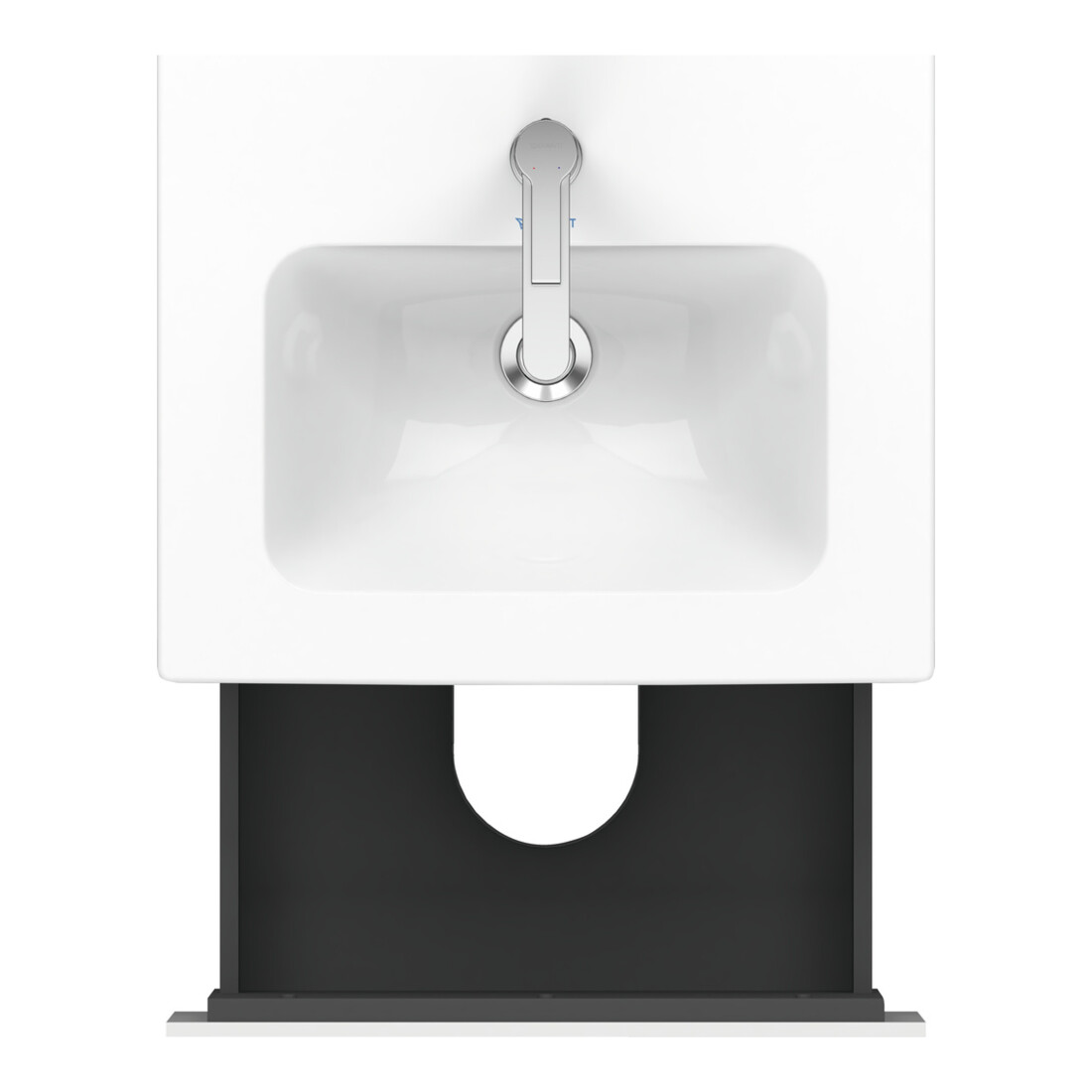 Duravit Waschtischunterschrank Compact L-Cube 52x42,1x55cm, 2 Schubk., wandhängend, we matt