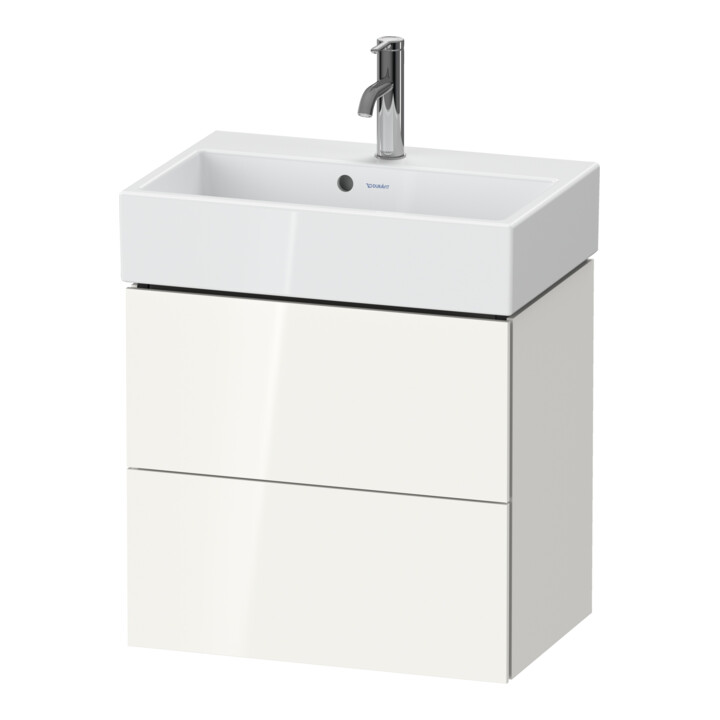 Duravit Waschtischunterschrank Compact L-Cube 58,4x39,1x54,4cm, 2 La, wand, E dk geb.