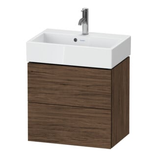 Duravit Waschtischunterschrank Compact L-Cube 58,4x39,1x54,4cm, 2 La, wand, Nussb dkl.