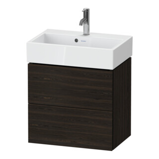 Duravit Waschtischunterschrank Compact L-Cube 58,4x39,1x54,4cm, 2 La, wand, Nussb geb.