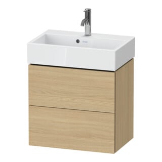 Duravit Waschtischunterschrank Compact L-Cube 58,4x39,1x54,4cm, 2 La, wandhängend, Ei Nat