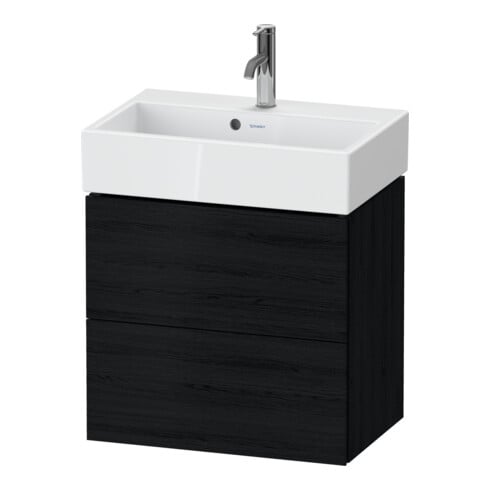 Duravit Waschtischunterschrank Compact L-Cube 58,4x39,1x54,4cm, 2 La, wandhängend, Ei sw