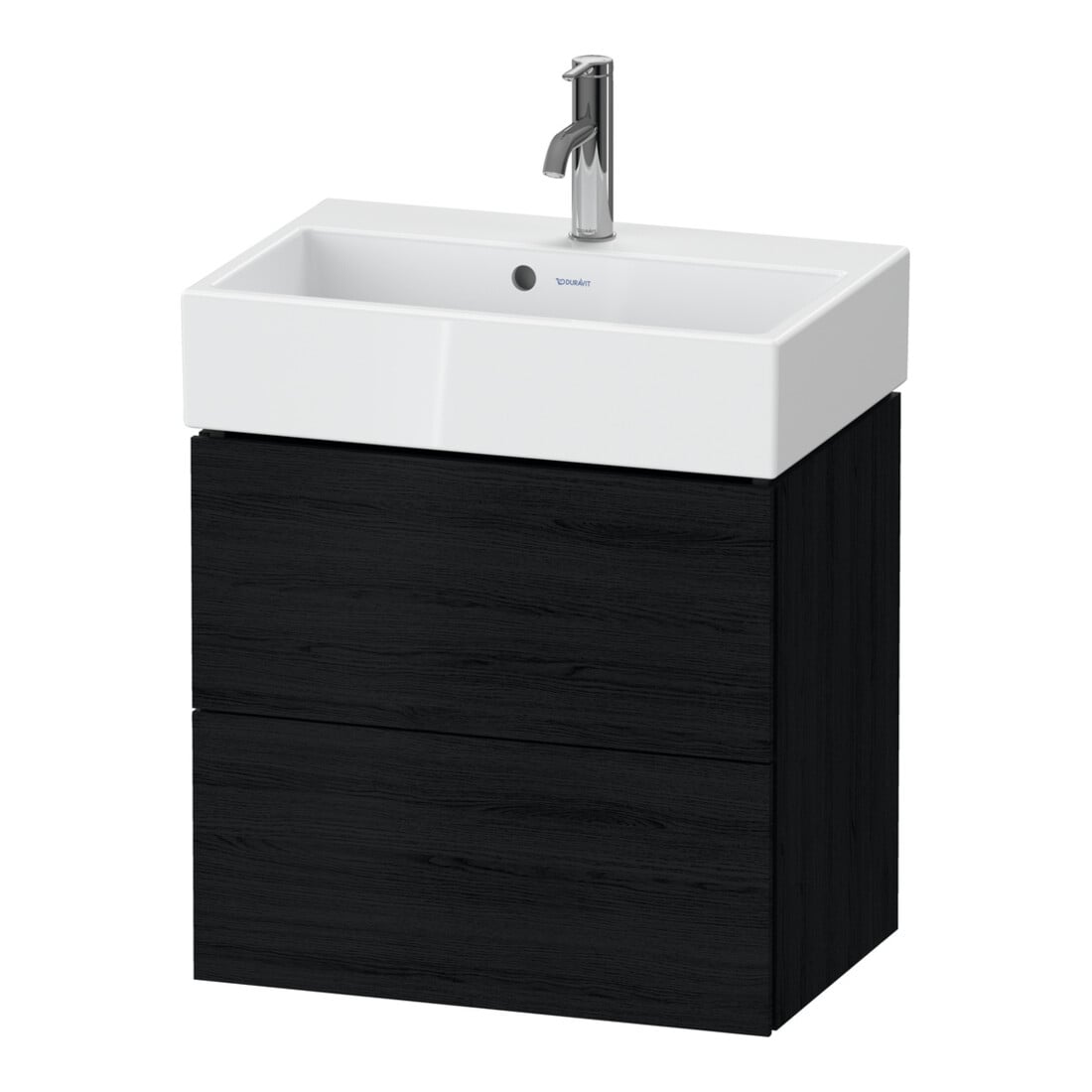 Duravit Waschtischunterschrank Compact L-Cube 58,4x39,1x54,4cm, 2 La, wandhängend, Ei sw
