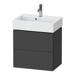 Duravit Waschtischunterschrank Compact L-Cube 58,4x39,1x54,4cm, 2 La, wandhängend, graph ma