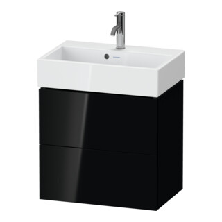Duravit Waschtischunterschrank Compact L-Cube 58,4x39,1x54,4cm, 2 La, wandhängend, sw hgl