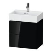 Duravit Waschtischunterschrank Compact L-Cube 58,4x39,1x54,4cm, 2 La, wandhängend, sw hgl