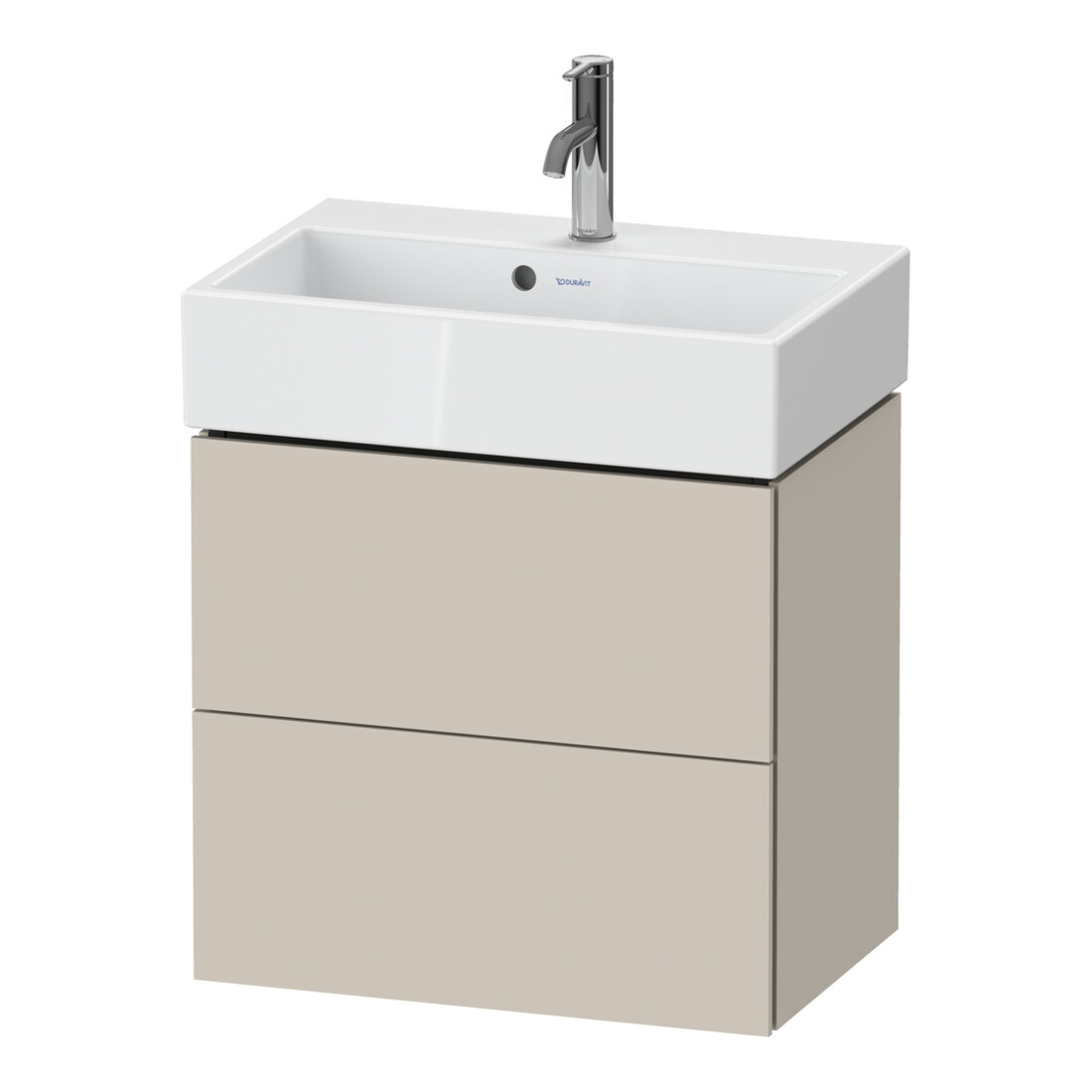 Duravit Waschtischunterschrank Compact L-Cube 58,4x39,1x54,4cm, 2 La, wandhängend, Tau ma