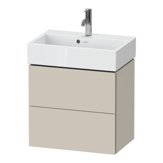 Duravit Waschtischunterschrank Compact L-Cube 58,4x39,1x54,4cm, 2 SBK, wandhängend, Tau matt