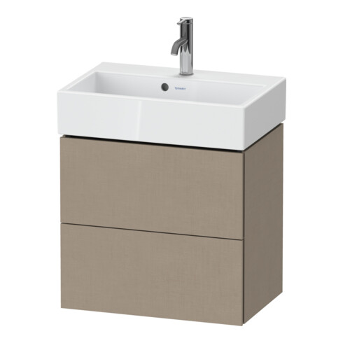 Duravit Waschtischunterschrank Compact L-Cube 58,4x39,1x54,4cm, 2 Schubk., wandhängend, lei