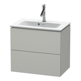 Duravit Waschtischunterschrank Compact L-Cube 62x39,1cm, betongr ma, 2 Schub., wandhängend