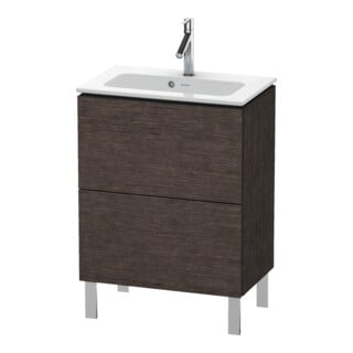 Duravit Waschtischunterschrank Compact L-Cube 62x39,1cm, Ei dkl. geb., 2 Ausz., steh.