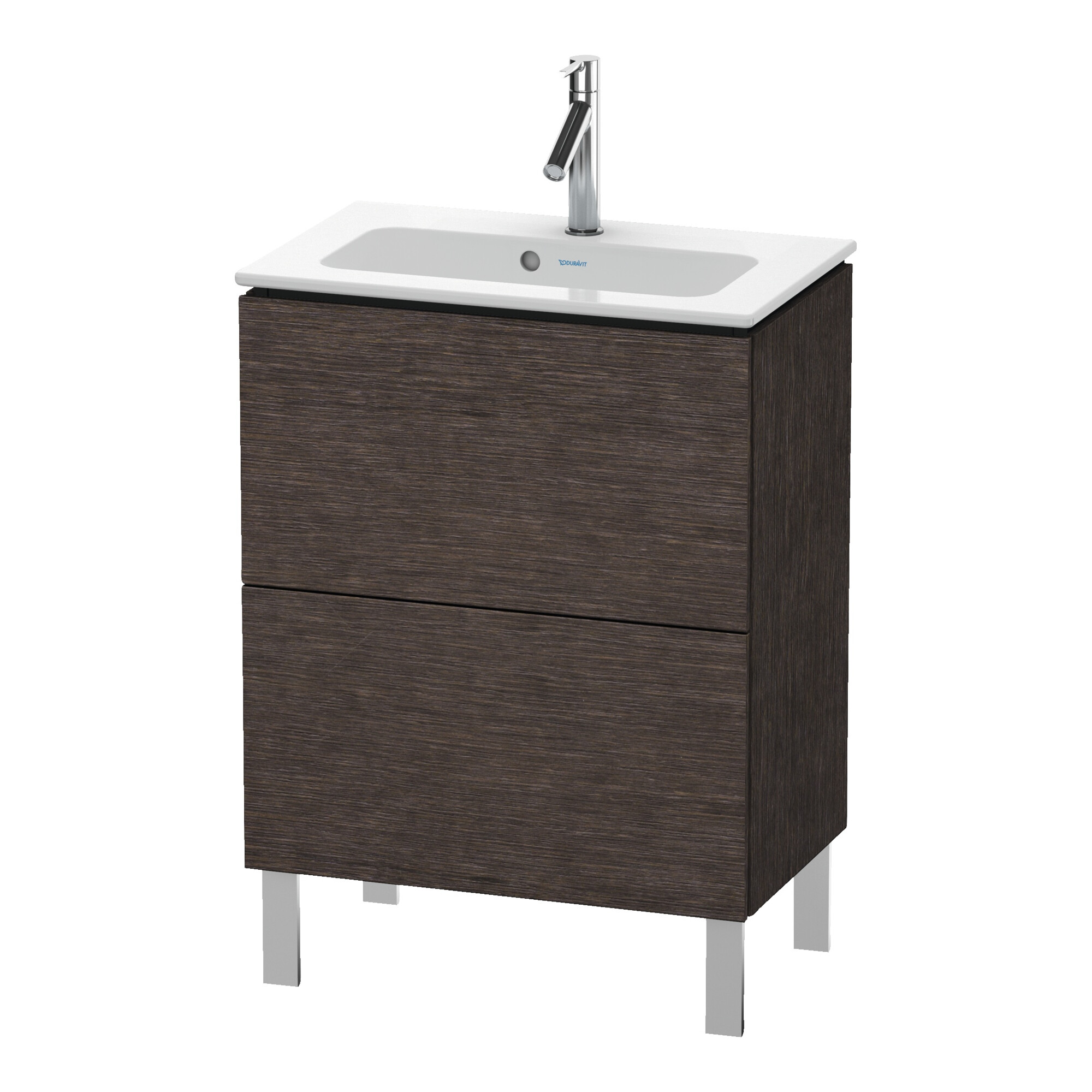Duravit Waschtischunterschrank Compact L-Cube 62x39,1cm, Ei dkl. geb., 2 Ausz., steh.