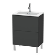 Duravit Waschtischunterschrank Compact L-Cube 62x39,1cm, graph ma, 2 Auszüge, stehend