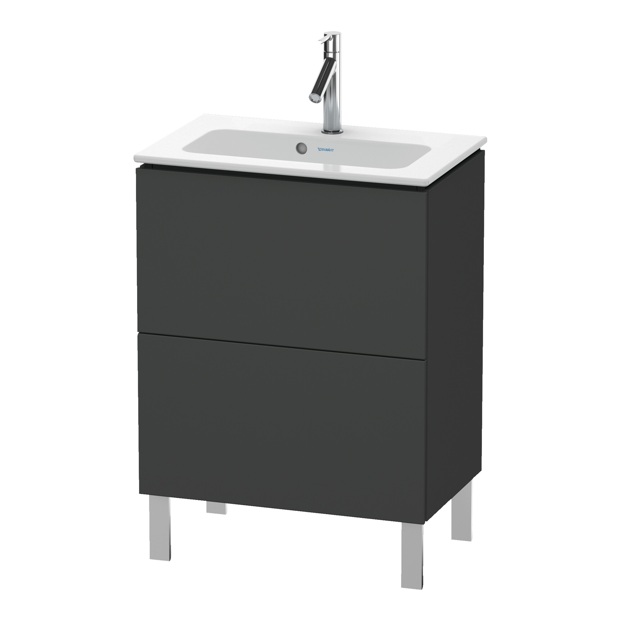 Duravit Waschtischunterschrank Compact L-Cube 62x39,1cm, graph ma, 2 Auszüge, stehend