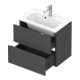 Duravit Waschtischunterschrank Compact L-Cube 62x39,1cm, graph ma, 2 Schub., wandhängend