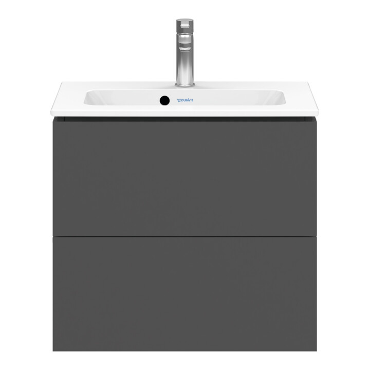 Duravit Waschtischunterschrank Compact L-Cube 62x39,1cm, graph ma, 2 Schub., wandhängend