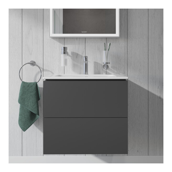 Duravit Waschtischunterschrank Compact L-Cube 62x39,1cm, graph ma, 2 Schub., wandhängend