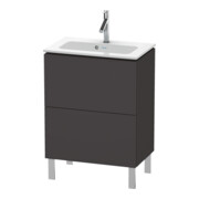Duravit Waschtischunterschrank Compact L-Cube 62x39,1cm, graph matt, 2 Ausz., stehend