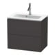 Duravit Waschtischunterschrank Compact L-Cube 62x39,1cm, graph matt, 2 Schub., wandhängend-1
