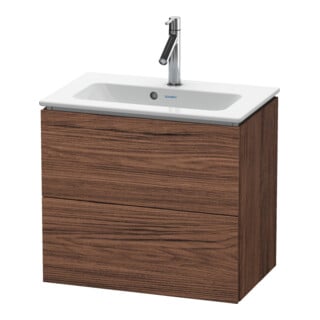 Duravit Waschtischunterschrank Compact L-Cube 62x39,1cm, Nussb dkl., 2 Schub., wandhängend