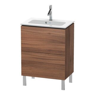 Duravit Waschtischunterschrank Compact L-Cube 62x39,1cm, Nussb Nat, 2 Auszüge, stehend
