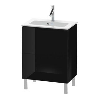 Duravit Waschtischunterschrank Compact L-Cube 62x39,1cm, sw hgl, 2 Auszüge, stehend