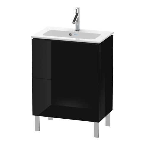 Duravit Waschtischunterschrank Compact L-Cube 62x39,1cm, sw hgl, 2 Auszüge, stehend