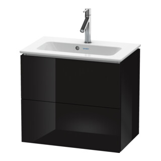 Duravit Waschtischunterschrank Compact L-Cube 62x39,1cm, sw hgl, 2 Schub., wandhängend