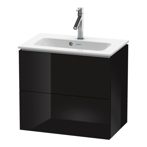Duravit Waschtischunterschrank Compact L-Cube 62x39,1cm, sw hgl, 2 Schub., wandhängend