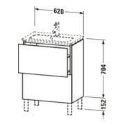 Duravit Waschtischunterschrank Compact L-Cube 62x39,1cm, Tau matt, 2 Auszüge, stehend-4