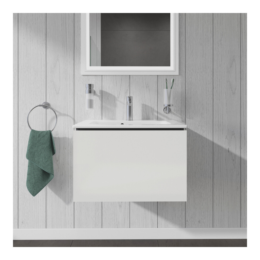 Duravit Waschtischunterschrank Compact L-Cube 62x39,1cm, we. hgl, 1 Ausz., wandhängend