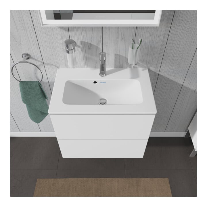 Duravit Waschtischunterschrank Compact L-Cube 62x39,1cm, we. hgl, 2 Schub., wandhängend