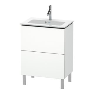 Duravit Waschtischunterschrank Compact L-Cube 62x39,1cm, weiß matt, 2 Auszüge, stehend