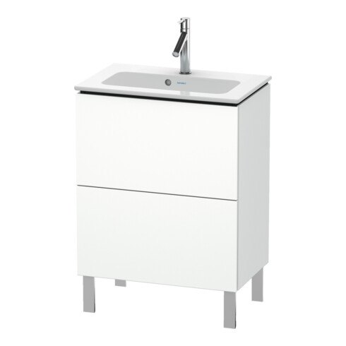 Duravit Waschtischunterschrank Compact L-Cube 62x39,1cm, weiß matt, 2 Auszüge, stehend