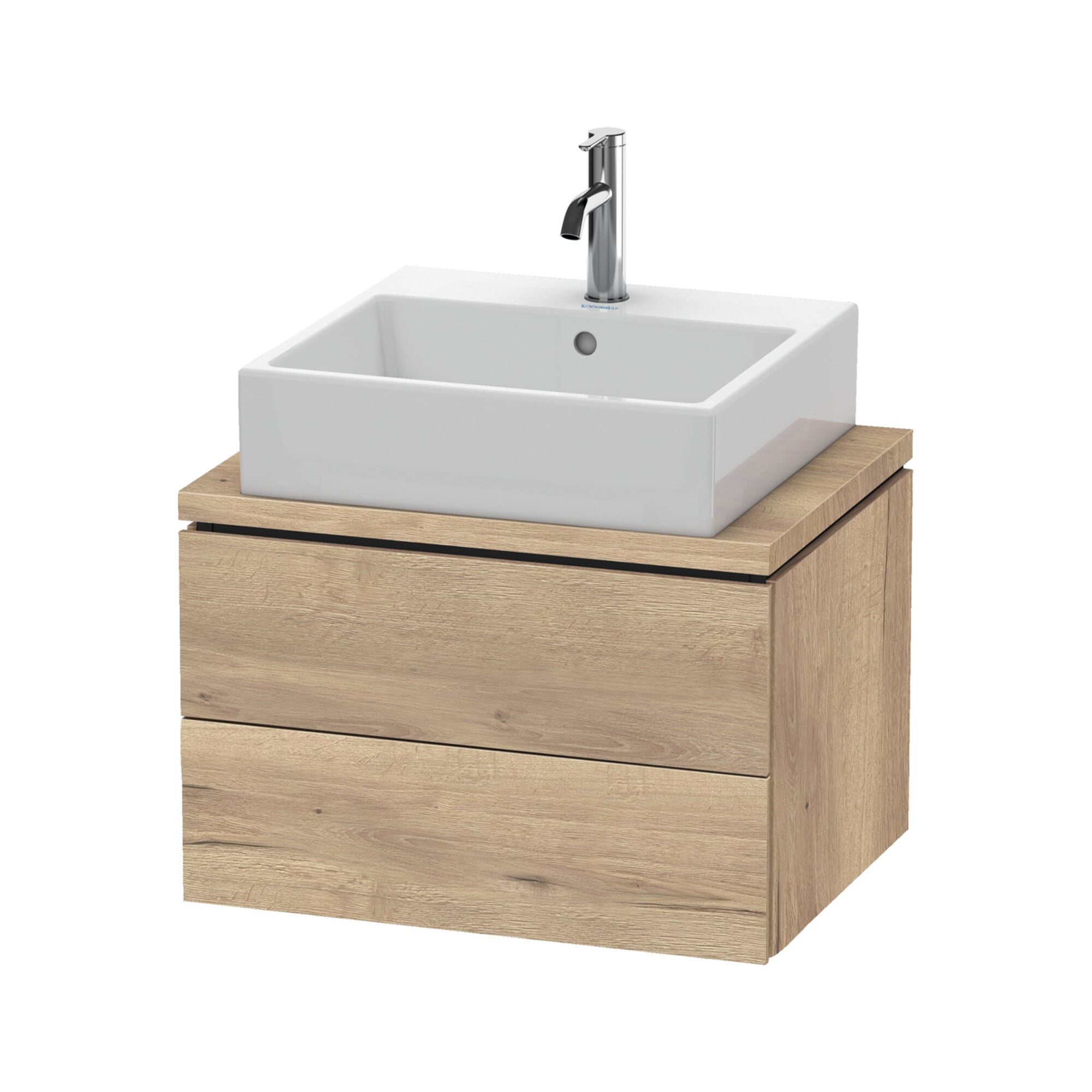 Duravit Waschtischunterschrank Compact L-Cube 62x47,7cm, Ei marm., f Kons, 2 Schub.