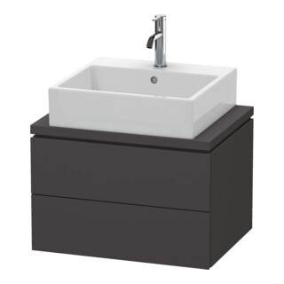 Duravit Waschtischunterschrank Compact L-Cube 62x47,7cm, graph matt, f Kons, 2 Schub.