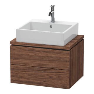 Duravit Waschtischunterschrank Compact L-Cube 62x47,7cm, Nussb dkl., f Kons, 2 Schub.