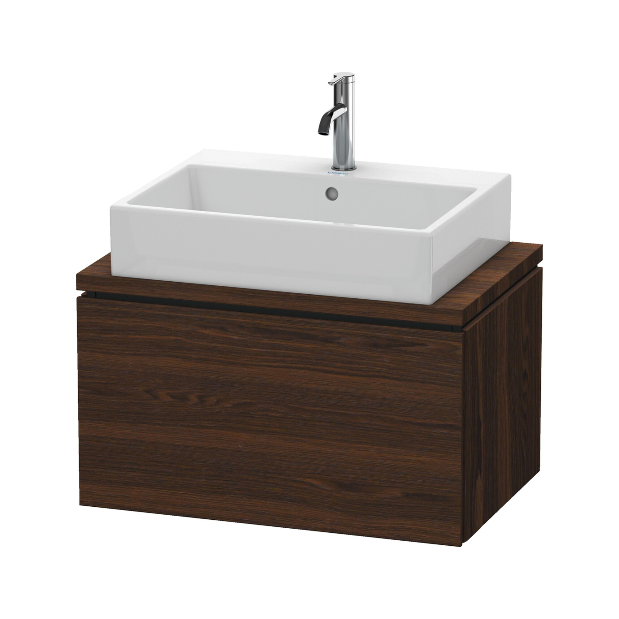Duravit Waschtischunterschrank Compact L-Cube 72x47,7cm, Nussb geb., f Kons, 1 Auszug