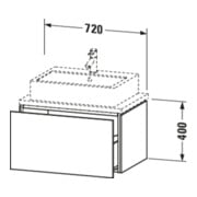 Duravit Waschtischunterschrank Compact L-Cube 72x47,7cm, Nussb geb., f Kons, 1 Auszug-5